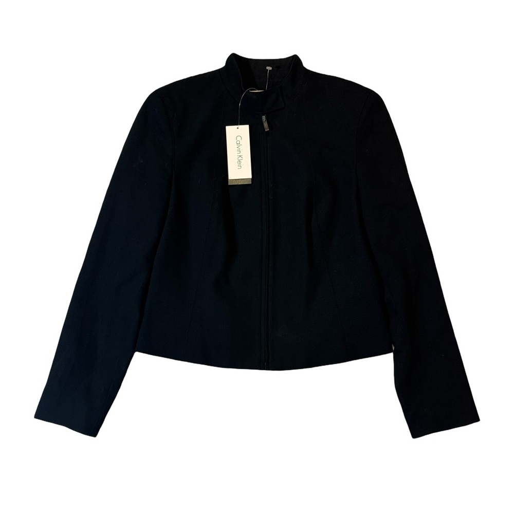 NEW Calvin Klein women’s 6 black solid 100% wool jacket NWT